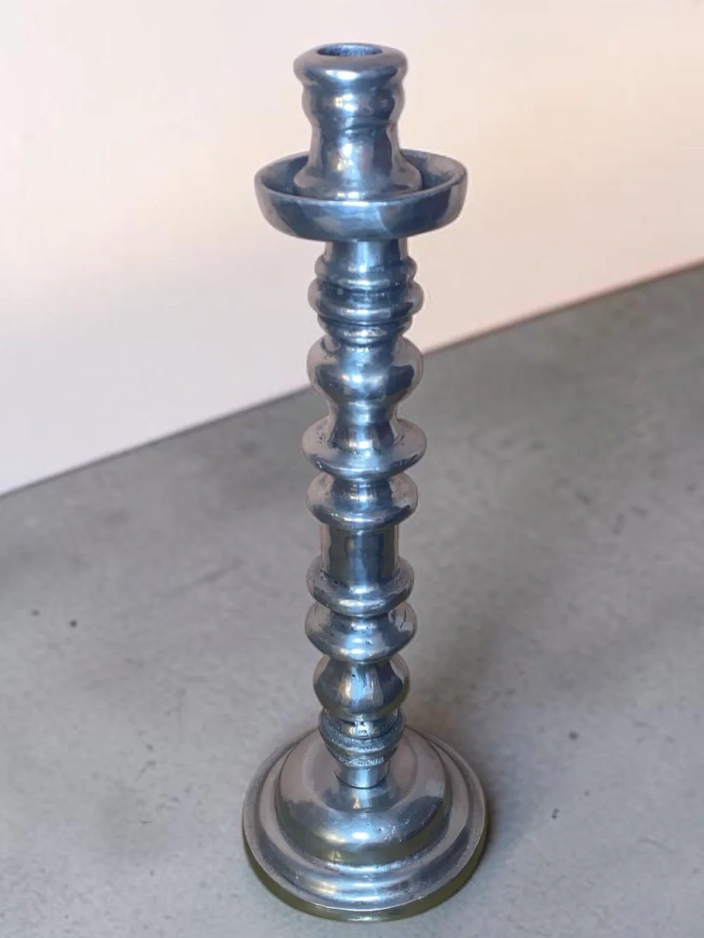 Vintage Baluster Tall Candlestick Heavy Metal Silver (Tone) Candle Holder 14” - Picture 8 of 9